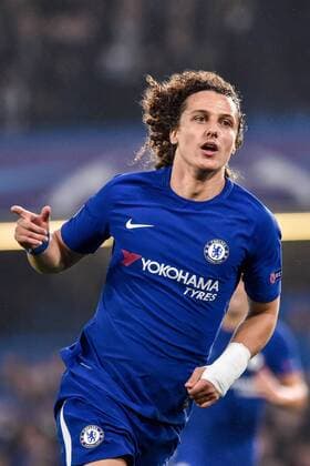David Luiz of Chelsea celebrates scoring first goal during the UEFA Champions League Group C match between Chelsea and Roma at Stamford Bridge, London, England on 18 October 2017. Copyright: xGiuseppexMaffiax 17180004