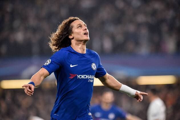 Fußball, CL, FC Chelsea - AS Rom David Luiz of Chelsea celebrates scoring first goal during the UEFA Champions League Group C match between Chelsea and Roma at Stamford Bridge, London, England on 18 October 2017. Copyright: xGiuseppexMaffiax 17180006