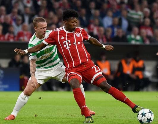 Leigh Griffiths Celtic Glasgow David Alaba FC Bavaria Munich Germany Munich Sports Football UEFA Champions League Matchday 3 FC Bavaria Munich vs Celtic Glasgow at 18 10 2017 Alliance Arena