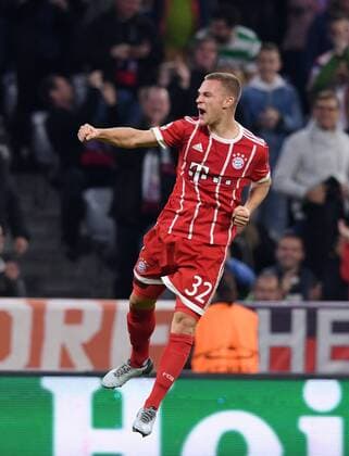 Football Champions League Season 2017 2018 Group stage FC Bavaria Munich Celtic Glasgow 18 10 2017 goal celebration After the 2 0 Scorer Joshua KIMMICH FC Bavaria Munich Munich