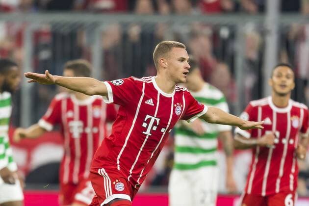 ger UEFA CL FC Bavaria Munich ger vs Celtic Glasgow GB 18 10 2017 Alliance Arena Munich ger UEFA CL FC Bavaria Munich ger vs Celtic Glasgow GB Group B in Picture cheering After the goal to 2 0 through Joshua KIMMICH FCB 32 nordphotox xStraubmeier nph00004