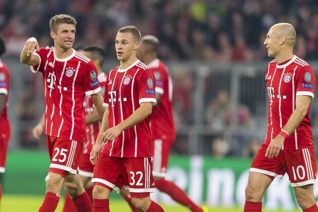 ger UEFA CL FC Bavaria Munich ger vs Celtic Glasgow GB 18 10 2017 Alliance Arena Munich ger UEFA CL FC Bavaria Munich ger vs Celtic Glasgow GB Group B in Picture cheering After the goal to 2 0 through Joshua KIMMICH FCB 32 with Thomas Mueller FCB 25 Arjen seals FCB 10 nordphotox xStraubmeier nph00004