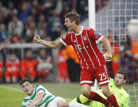 goal celebration 1 0 Munich Thomas Mueller Bavaria FC Bavaria Munich Celtic Glasgow Munich ger 18 10 2017 Football Champions League 2017 2018