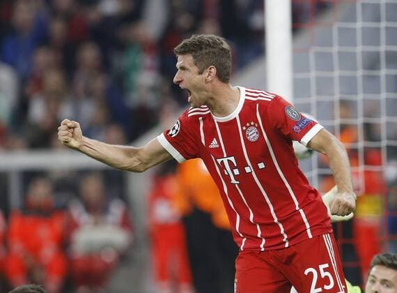 goal celebration 1 0 Munich Thomas Mueller Bavaria FC Bavaria Munich Celtic Glasgow Munich ger 18 10 2017 Football Champions League 2017 2018