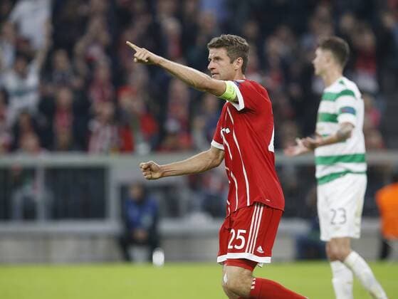 goal celebration 1 0 Munich Thomas Mueller Bavaria FC Bavaria Munich Celtic Glasgow Munich ger 18 10 2017 Football Champions League 2017 2018