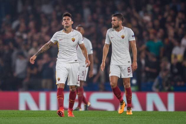 Diego Perotti of Roma looks dejected during the UEFA Champions League Group C match between Chelsea and Roma at Stamford Bridge, London, England on 18 October 2017. Copyright: xSalvioxCalabresex 17170010