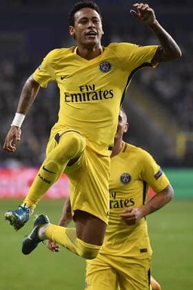 Fußball, CL, RSC Anderlecht - Paris St. Germain PSG s Neymar Jr celebrates after scoring during a third game (out of 6) in the group stage (Group B) of the UEFA Champions League competition between Belgian soccer team RSC Anderlecht and French club PSG Paris Saint-Germain, Wednesday 18 October 2017 in Brussels. DIRKxWAEM  x05185468x