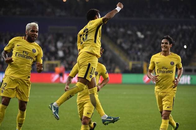 Fußball, CL, RSC Anderlecht - Paris St. Germain PSG s Neymar Jr celebrates after scoring during a third game (out of 6) in the group stage (Group B) of the UEFA Champions League competition between Belgian soccer team RSC Anderlecht and French club PSG Paris Saint-Germain, Wednesday 18 October 2017 in Brussels. DIRKxWAEM  x05185469x