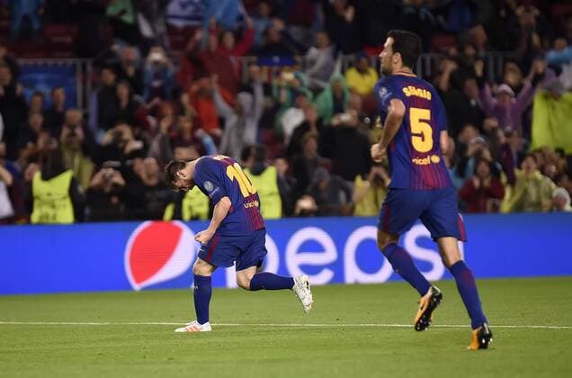 BARCELONA, 18-10-2017. Champions League 2017 2018. Barcelona 3-1 Olympiacos. Lionel Messi of FC Barcelona Barca celebrates his goal (2-0). Barcelona - Olympiacos  x1765529x