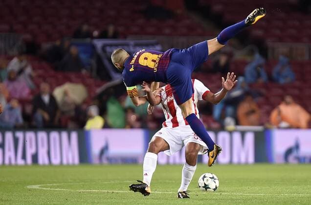 Bilder des Tages - SPORT BARCELONA, 18-10-2017. Champions League 2017 2018. Barcelona 3-1 Olympiacos. Andres Iniesta of FC Barcelona Barca Barcelona - Olympiacos  x1765551x