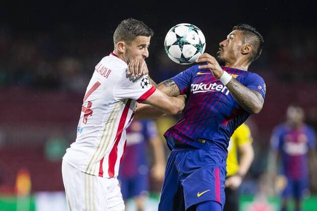 SPAIN Oct 18th Paulinho of FC Barcelona Barca during the match between FC Barcelona Olympiacos FC for the group stage round 1 of the Champions League held at Camp Nou Stadium on 18th October 2017 in Barcelona Spain Credit Mikel Trigueros Urbanandsport Cordon Press  xCordonxPressx xSPAINx-xFCxBarcelonax-xOlympiacosxFCx-xxChampionsxLeaguex-x2017 18x