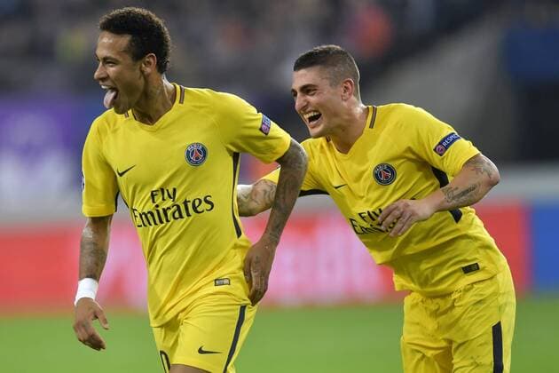 ANDERLECHT, BELGIUM - OCTOBER 18 : Neymar forward of PSG celebrates scoring a goal FOOTBALL : RSC Anderlecht vs Paris Saint Germain - Ligue des Champions - 18 10 2017 PhotoNews Panoramic  775030940