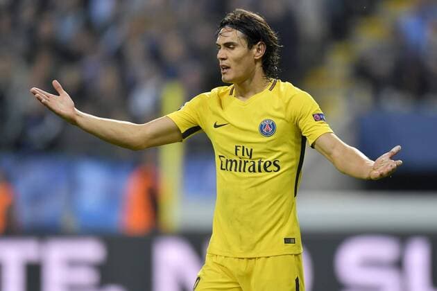ANDERLECHT, BELGIUM - OCTOBER 18 : Edison Cavani forward of PSG gestures during the Champions League Group B FOOTBALL : RSC Anderlecht vs Paris Saint Germain - Ligue des Champions - 18 10 2017 PhotoNews Panoramic  775030940