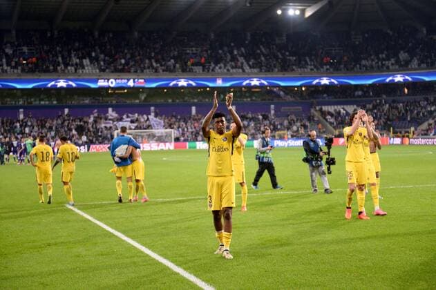 03 PRESNEL KIMPEMBE psg JOIE FOOTBALL Anderlecht vs Paris SG Ligue des Champions 18 10 2017 AnthonyBIBARD FEP Panoramic 