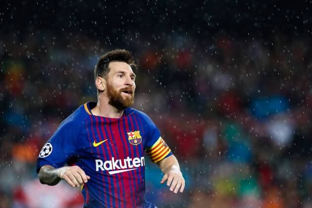 18th October 2017, Camp Nou, Barcelona, Spain; UEFA Champions League, FC Barcelona Barca versus Olympiacos; Leo Messi of FC Barcelona with a close miss on goal  ActionPlus11941406