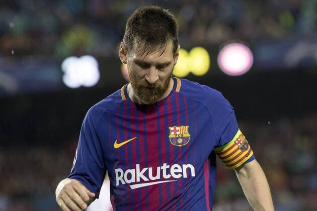 October 18, 2017 - Barcelona, Catalonia, Spain - Leo Messi in action during the UEFA Champions League match between FC Barcelona Barca and Olympiacos FC in Barcelona on October 19, 2017. FC Barcelona v Olympiakos Piraeus - UEFA Champions League  - ZUMAn230 20171018_zaa_n230_782 Copyright: xMiquelxLlopx