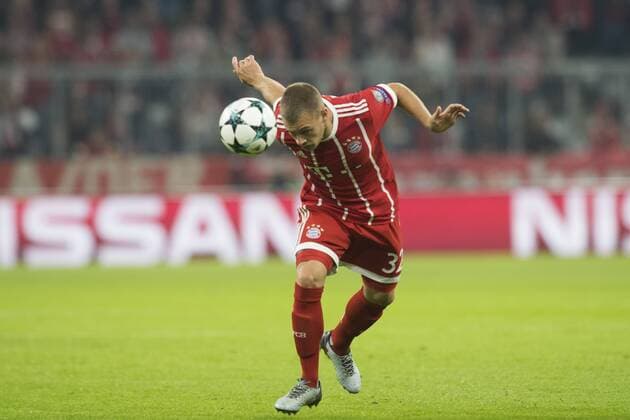 Football Champions League Encounter FC Bavaria Munich vs Celtic Glasgow Alliance Arena Munich 18 10 2017 in Picture Joshua KIMMICH Â