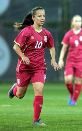 18.10.2017 Belgrade Serbia-Germany U19-Under 19 International Friendly Länderspiel match women s football Sandra Malesevic Serbia : 