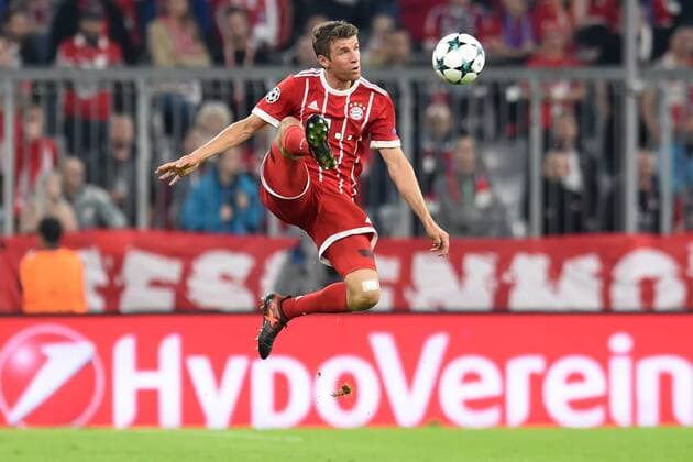 Football Champions League 03 Matchday FC Bavaria Munich Celtic Glasgow at 18 10 2017 in the Alliance Arena in Munich Thomas Mueller Mueller Muller Munich at Ball MT