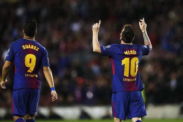 Lionel Messi (Barcelona), OCTOBER 18, 2017 - Football Soccer : UEFA Champions League Group D match between FC Barcelona Barca 3-1 Olympiacos at Camp Nou stadium in Barcelona, Spain. Noxthirdxpartyxsales  (oqma023933)