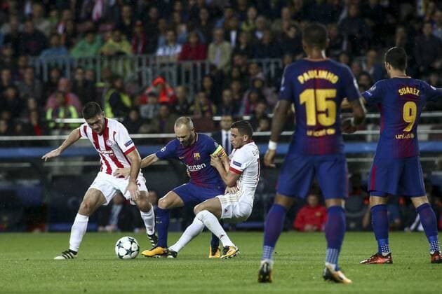 BARCELONA, SPAIN - OCTOBER 18: UEFA Champions League, Group Stage Matchday 3, Barcelona v Olympiacos, Camp Nou (photo by Nikos Mitsouras Reporter Media) SPO  Copyright: xNikosxMitsourasx xReporterxMediax