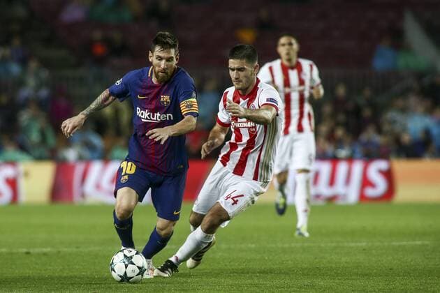BARCELONA, SPAIN - OCTOBER 18: UEFA Champions League, Group Stage Matchday 3, Barcelona v Olympiacos, Camp Nou (photo by Nikos Mitsouras Reporter Media) SPO  Copyright: xNikosxMitsourasx xReporterxMediax