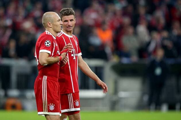 Arjen seals FC Bavaria Munich 10 Thomas Mueller FC Bavaria Munich 25 FC Bavaria Munich vs Celtic Glasgow Champions League Football 18 10 2017 Munich Copyright: xLanger Eibner-Pressefotox EP_HLR