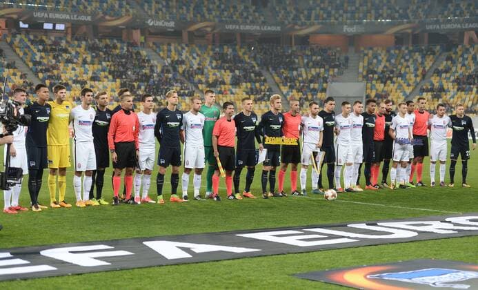 Football men Season 2017 2018 UEFA Europe League Group J 3 Matchday in Lvov Sorja Luhansk Hertha BSC common Team photo before the Game 19 10 2017 Copyright: xMichaelxHundtx xMatthiasxKochx