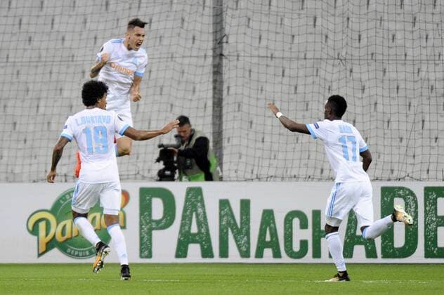 Joie but Ocampos OM FOOTBALL Marseille vs Vitoria SC Europa League 19 10 2017 FranckPennant Panoramic 