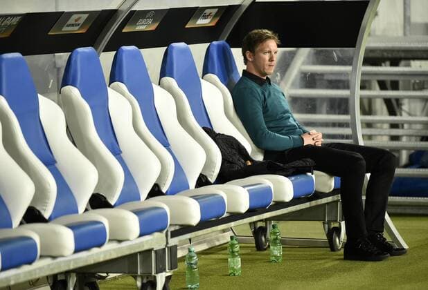 before the Game team manager Coach Julian Nagelsmann TSG 1899 Hoffenheim lonely on Substitutes u0026 39; bench TSG 1899 Hoffenheim vs Istanbul BB Medipol Basaksehir Europe League 19 10 2017 TSG 1899 Hoffenheim vs Istanbul BB Medipol Basaksehir