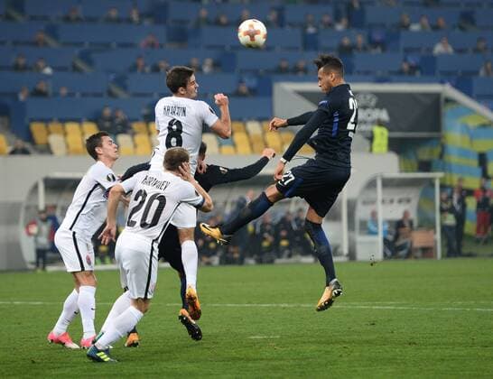 Football men Season 2017 2018 UEFA Europe League Group J 3 Matchday in Lvov Sorja Luhansk Hertha BSC v l Oleksandr Karavaev 20 Sorja Luhansk Ihor 8 Sorja Luhansk Davie Selke Hertha BSC 19 10 2017 Copyright: xMichaelxHundtx xMatthiasxKochx