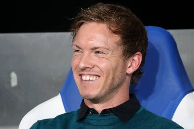 has well Laughing Julian Nagelsmann team manager Head coach Hoffenheim Portrait Portrait Single Action shot Action happiness kind cheerful radiant optimistic Football UEFA Europe League TSG 1899 Hoffenheim Istanbul Basaksehir xozx