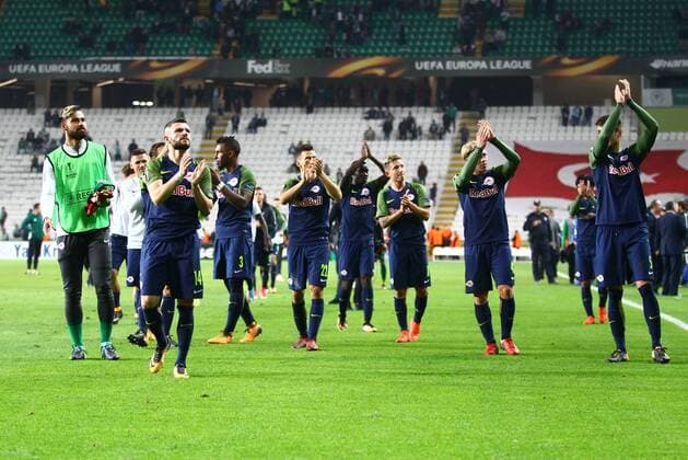 SOCCER - UEFA EL, Atiker vs RBS KONYA,TURKEY,19.OCT.17 - SOCCER - UEFA Europa League, Atiker Konyaspor vs Red Bull Salzburg. Image shows the team of RBS. GEPAxpictures xFelixxRoittner