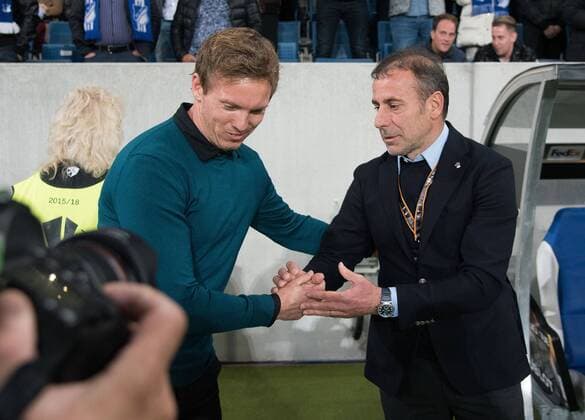 19 10 2017 xfux Football Europe League TSG 1899 Hoffenheim Istanbul Basaksehir FK emspor v l team manager Julian Nagelsmann 1899 Hoffenheim Abdullah Avci team manager Coach Istanbul Basaksehir FK Sinsheim