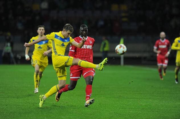 Europa League, BATE Borisov - 1. FC Köln, Vitaly Gayduchik und Sehrou Guirassy 