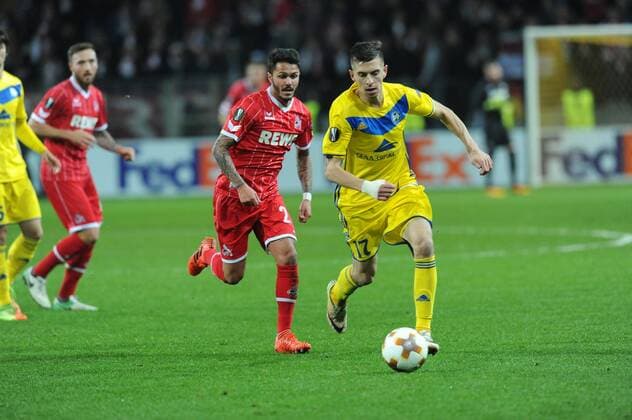 Europa League, BATE Borisov - 1. FC Köln, Aleksey Rios und Leonardo Bittencourt 