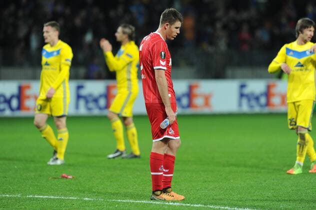 Themen der Woche - SPORT Europa League, BATE Borisov - 1. FC Köln, Dominique Heintz enttäuscht 