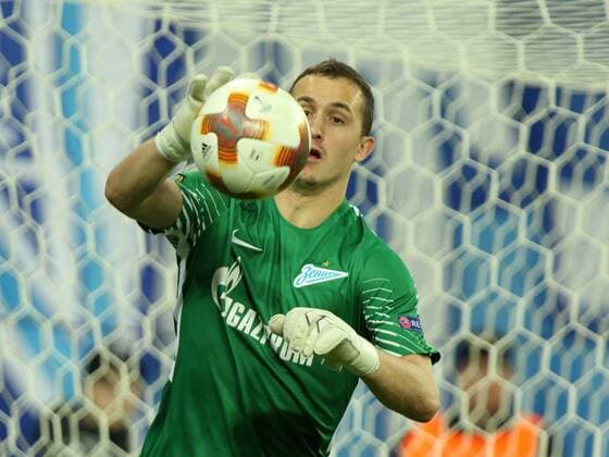 October 19, 2017 - St. Petersburg, Russia - October 19, Russia, St. Petersburg, UEFA Europa League 2017 18- FC Zenit-FC Rosenborg. Player of FC Zenit Andrey Lunev UEFA Europa League 2017 18- FC Zenit-FC Rosenborg  - ZUMAl75_ 20171019_zaf_l75_025 Copyright: xAlexanderxKulebyakinx