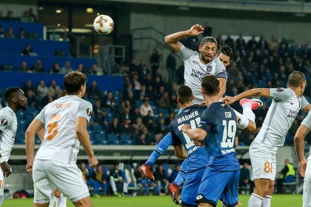Sinsheim Germany 19 10 2017 UEFA Europe League 2017 18 Season Group stage Group C 3 Matchday TSG 1899 Hoffenheim Istanbul Basaksehir goal to 1 0 Scorer Benjamin Huebner TSG DeFodi507