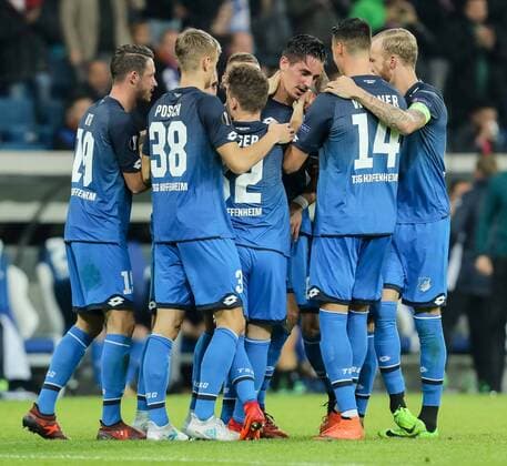Sinsheim Germany 19 10 2017 UEFA Europe League 2017 18 Season Group stage Group C 3 Matchday TSG 1899 Hoffenheim Istanbul Basaksehir goal to 1 0 Scorer Benjamin Huebner TSG will cheered DeFodi507