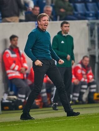 Julian Nagelsmann Boss team manager TSG Hoffenheim goal celebration cheering After the goal to 1 0 TSG 1899 Hoffenheim Istanbul Basaksehir Group C Football UEFA Euro League Hoffenheim 19 10 2017 El Season 2017 2018