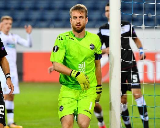 19 10 2017 Lucerne Swissporarena Football men Europe League Season 2017 2018 FC Lugano Viktoria Pilsen 3 2 Picture shows Goalkeeper David there Costa FC Lugano Action shot Single