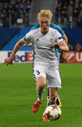 Russia. St. Petersburg. October 19, 2017. Rusenborg player Birger Mehling in the group stage match of the UEFA Europa League between Zenit (Russia, St. Petersburg) and Rosenborg (Norway, Trondheim).