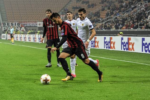 19th October 2017, San Siro, Milan, Italy; Suso of Milan during the UEFA Europa League football, AC Milan versus AEK Athens;  ActionPlus11941547