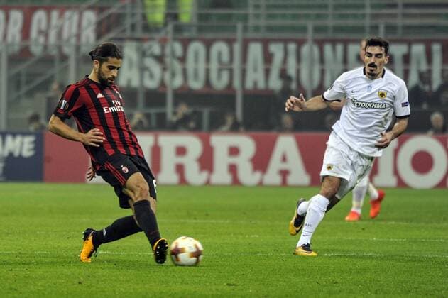 19th October 2017, San Siro, Milan, Italy; Ricardo Rodriguez of Milan during the UEFA Europa League football, AC Milan versus AEK Athens;  ActionPlus11941554