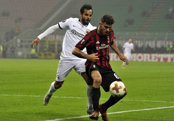 19th October 2017, San Siro, Milan, Italy; Patrick Cutrone of Milan during the UEFA Europa League football, AC Milan versus AEK Athens;  ActionPlus11941564