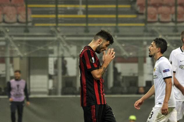 19th October 2017, San Siro, Milan, Italy; Patrick Cutrone of Milan during the UEFA Europa League football, AC Milan versus AEK Athens;  ActionPlus11941565