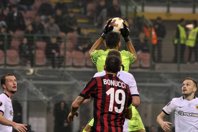 19th October 2017, San Siro, Milan, Italy; Giannis Anestis GK of AEK Athens during the UEFA Europa League football, AC Milan versus AEK Athens;  ActionPlus11941570