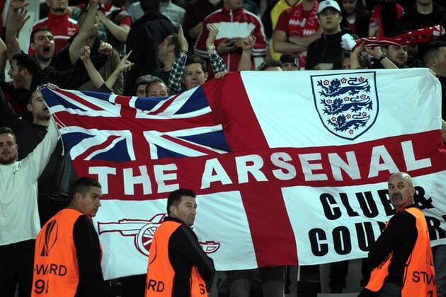 19.10.2017 Belgrade(Serbia) FK Crvena Zvezda(FC Red Star)-Arsenal Europa League men s football Arsenal fans : 