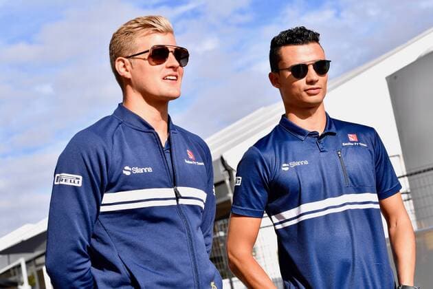 Marcus Ericsson SWE 9 clean F1 team Ferrari Pascal Wehrlein ger 94 clean F1 team Ferrari grand Prize from USA 2017 Preparations motor aviation Formula 1 19 10 2017 Austin Copyright: xAndre Eibner-Pressefotox EP_JAE
